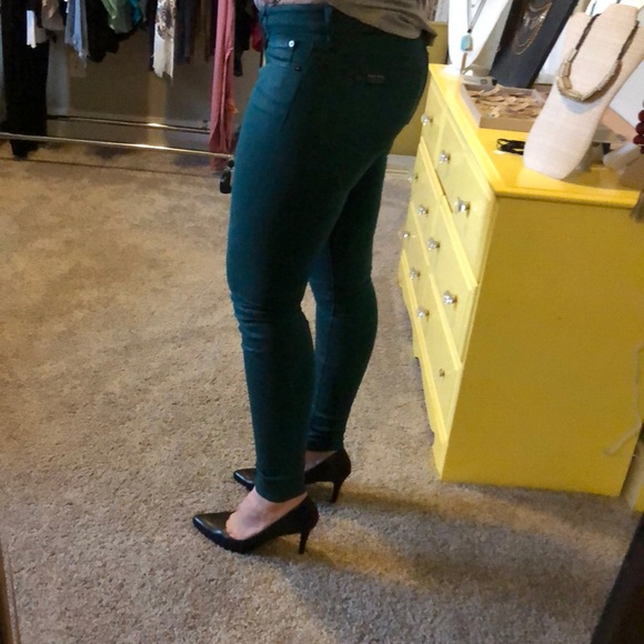 7 for all Mankind Coated Skinny Jean Green 30 - Picture 2 of 5